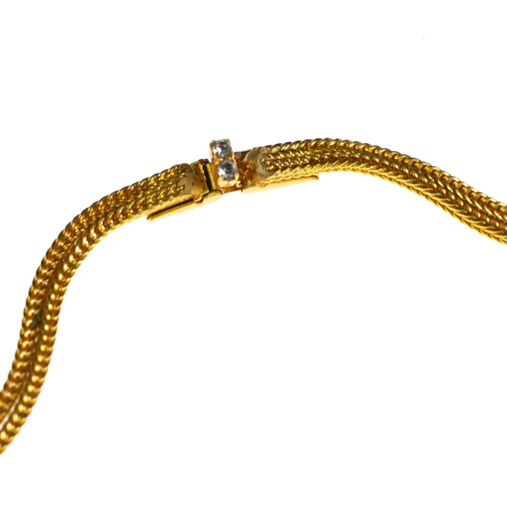 Hobe Vintage Gold Tone Necklace, Diamante Rhinestones, Slide Clasp