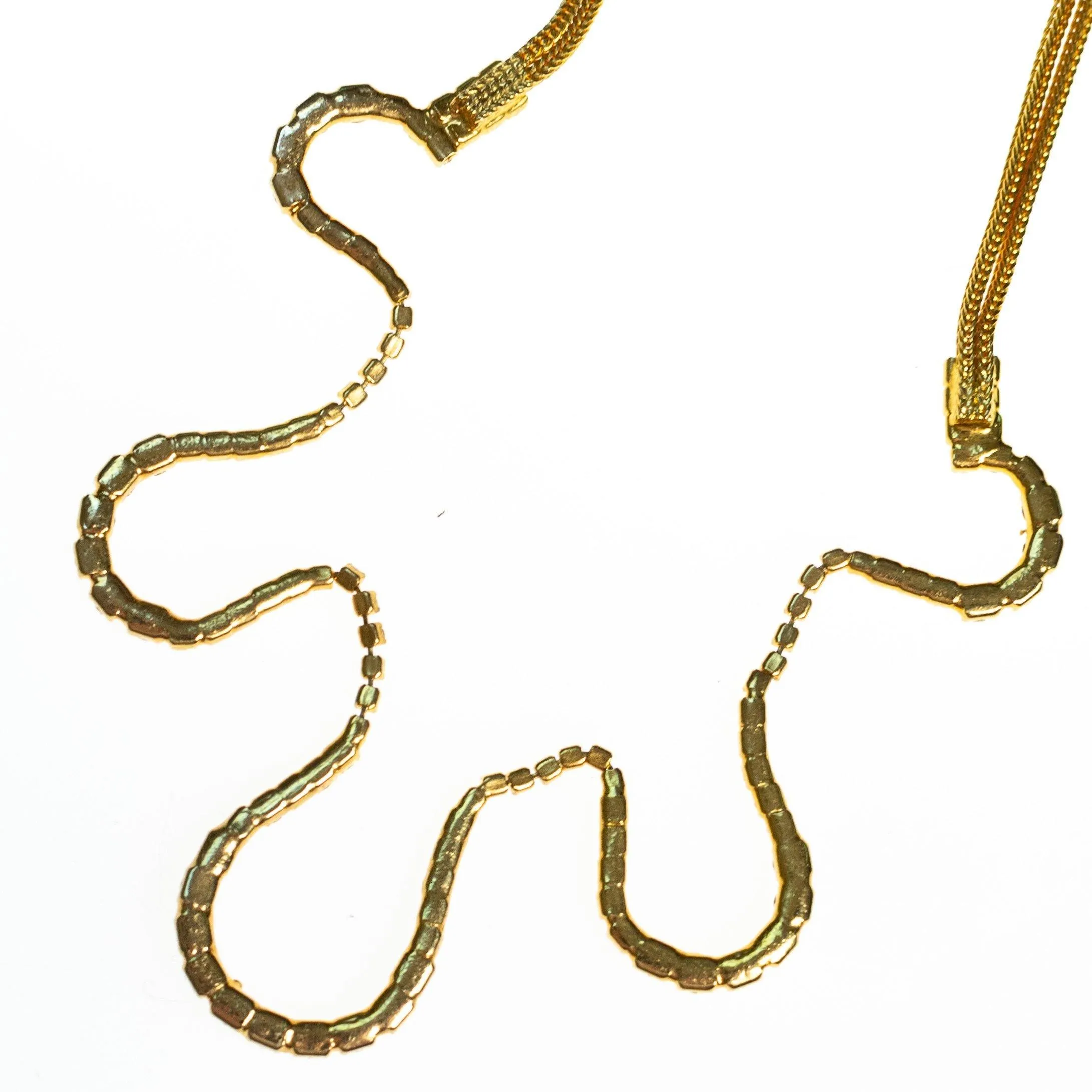 Hobe Vintage Gold Tone Necklace, Diamante Rhinestones, Slide Clasp