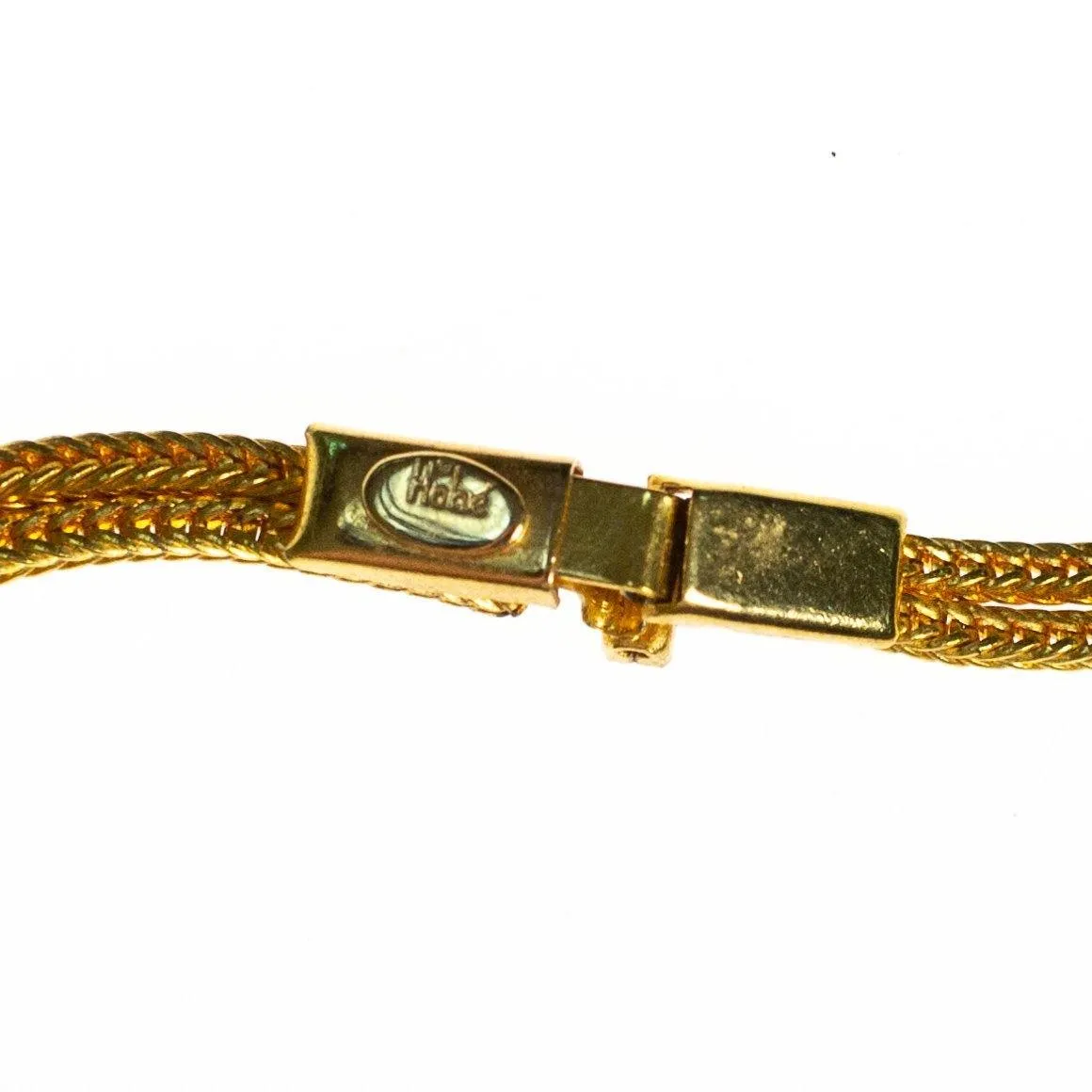 Hobe Vintage Gold Tone Necklace, Diamante Rhinestones, Slide Clasp