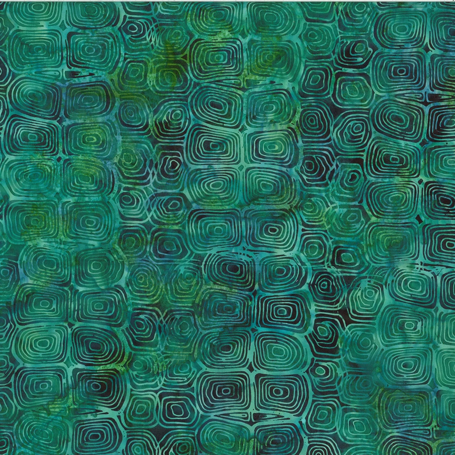 Hoffman Fabrics McKenna Ryan Jade Turtle Shell Jellyfish Batik Fabric Collection MR50-29-Jade
