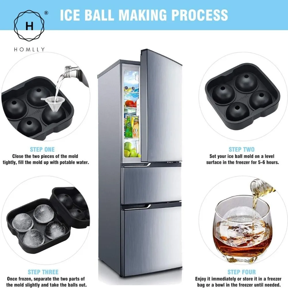 Homlly Food-Grade Silicone Ice Cube Maker Mold Tray