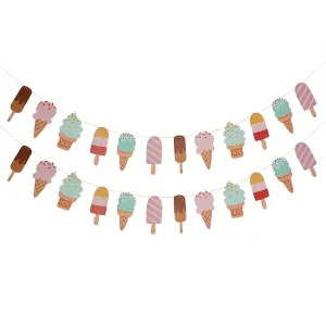Ice Cream & Popsicle Paper Party Garland Streamer Decoration 10 Feet Garland -Set of 2