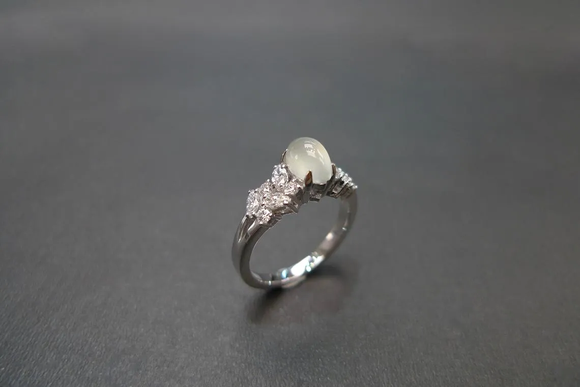 Icy Jade & Diamond Ring
