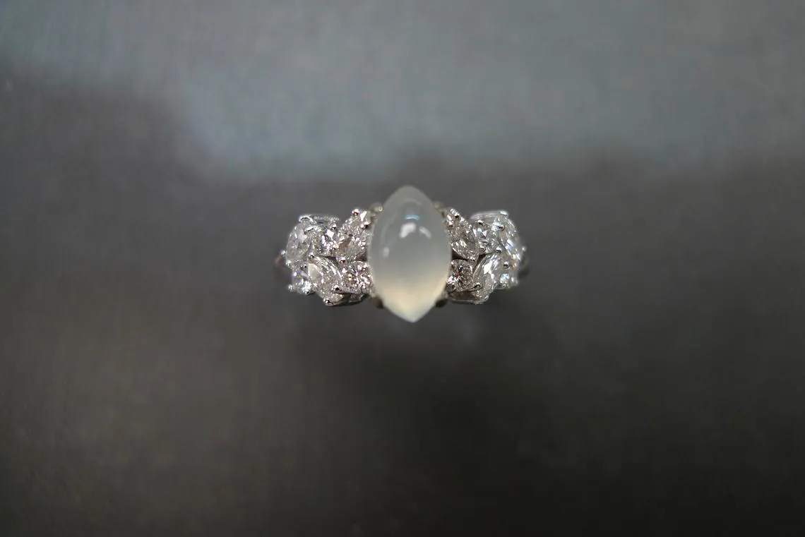 Icy Jade & Diamond Ring
