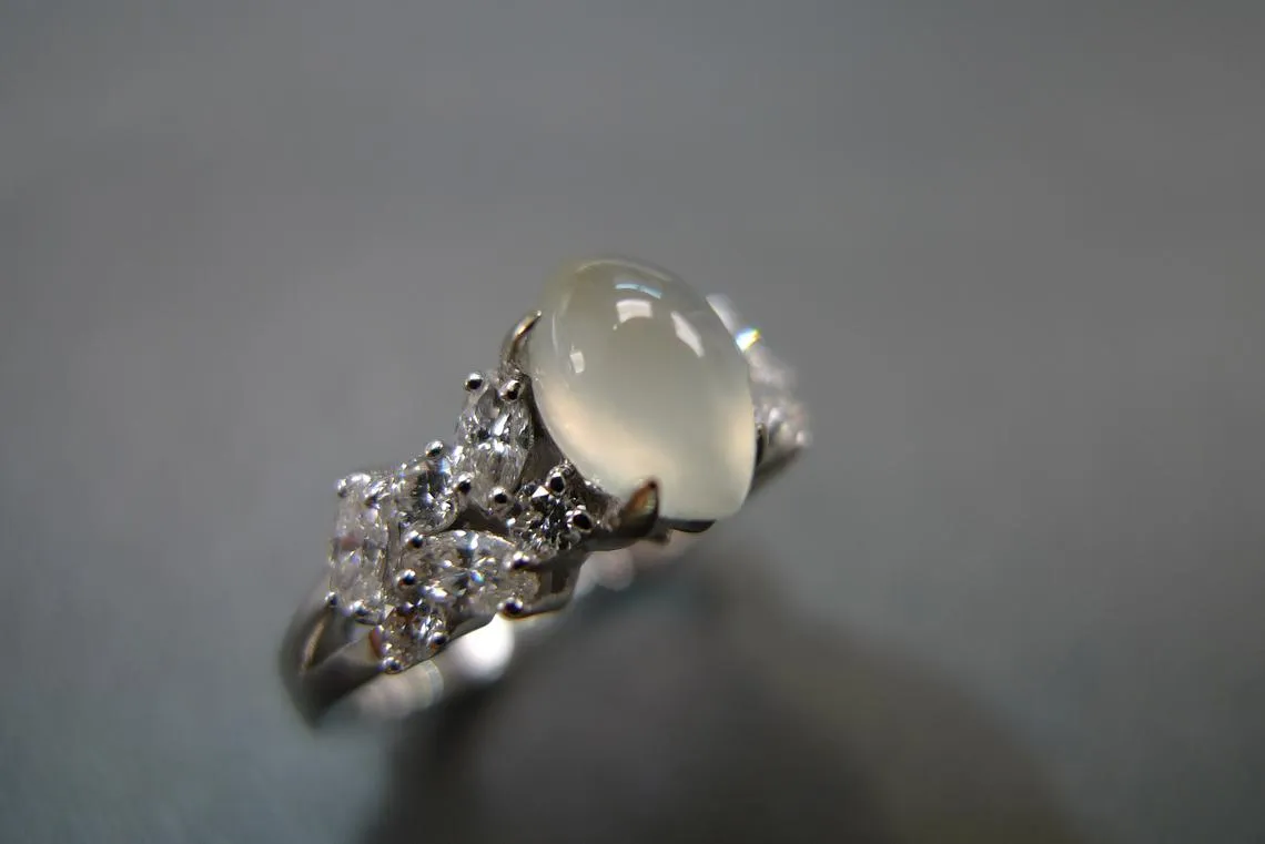 Icy Jade & Diamond Ring