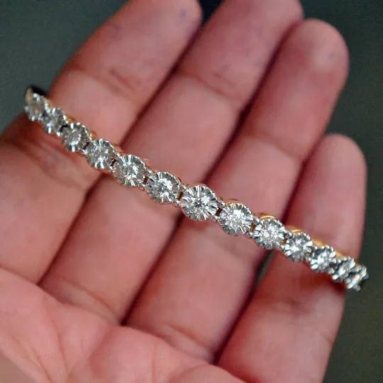Illusion Set Diamond Oval Bangle