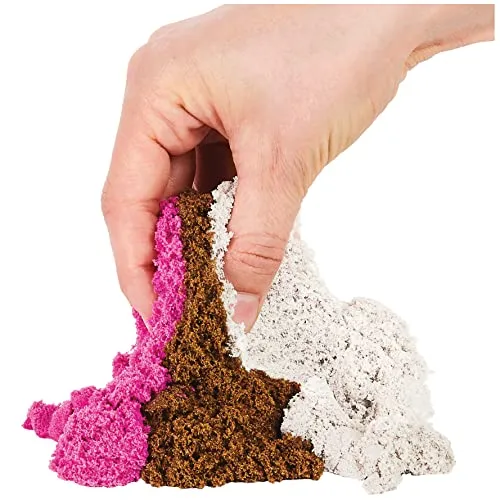 Kinetic Sand Scents, Ice Cream Treats Playset with 3 Colors of All-Natural Scented Play Sand and 6 Serving Tools, Sensory Toys for Kids Ages 3 and up