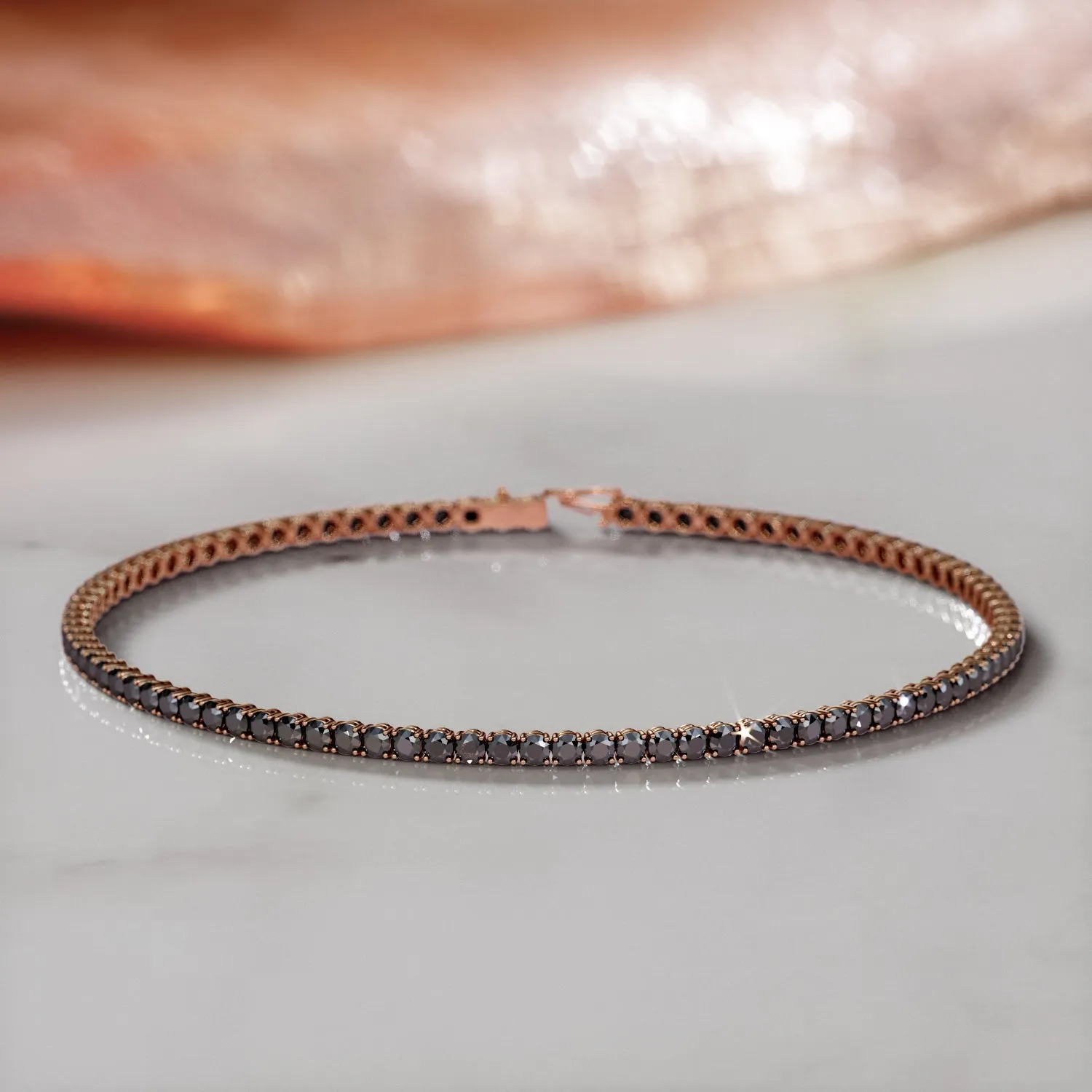 King Cobra- Tennis Bracelet Black Diamonds in White Gold
