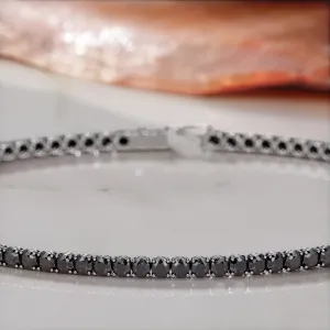 King Cobra- Tennis Bracelet Black Diamonds in White Gold