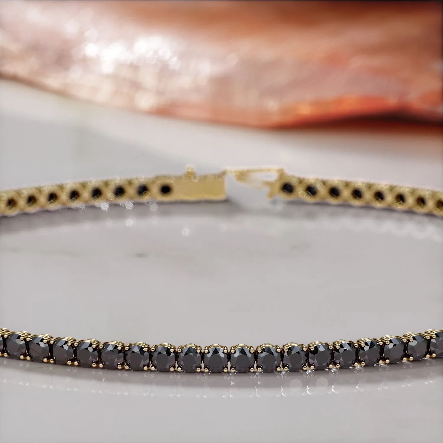 King Cobra- Tennis Bracelet Black Diamonds in White Gold