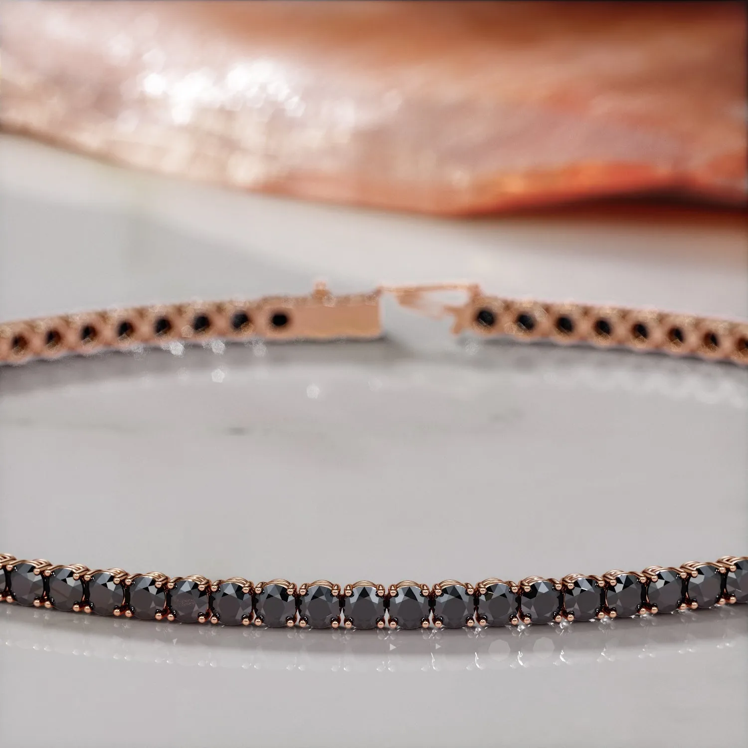 King Cobra- Tennis Bracelet Black Diamonds in White Gold