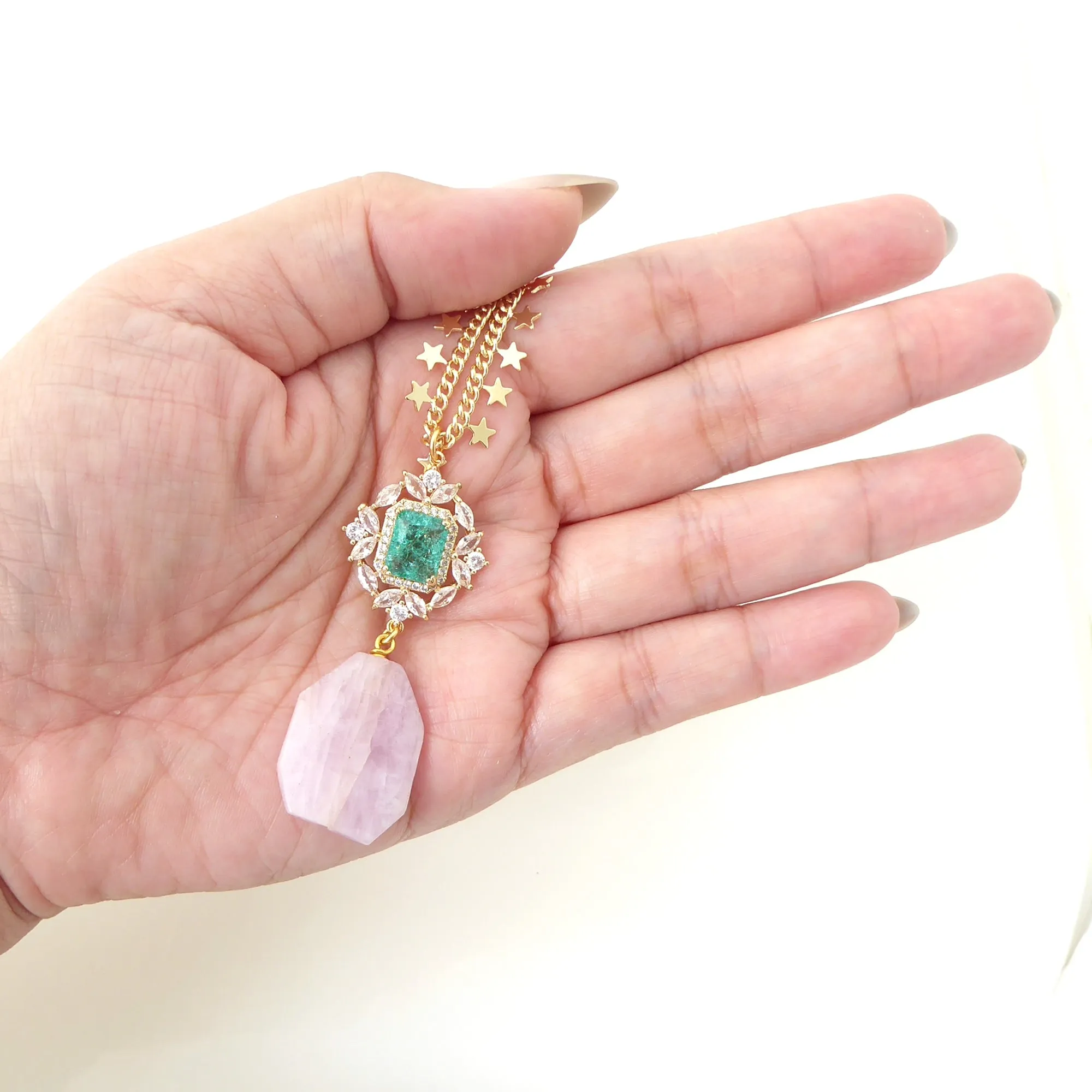 Kunzite star necklace