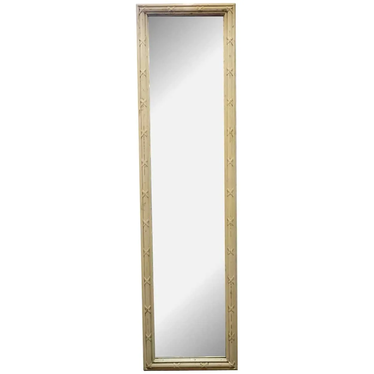 Large Louis XVI Style Belcaro Mansion Painted Pine Rectangular Mirror