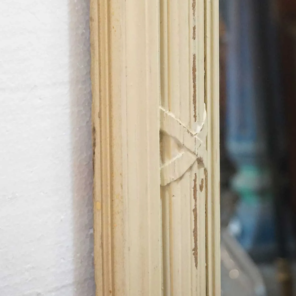 Large Louis XVI Style Belcaro Mansion Painted Pine Rectangular Mirror