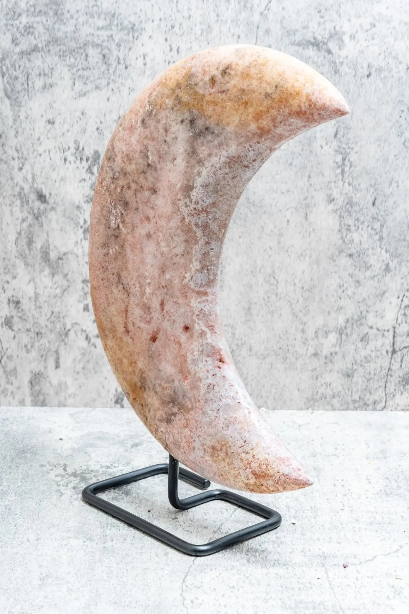 Large Pink Amethyst Moon on Stand (8.77 lbs)