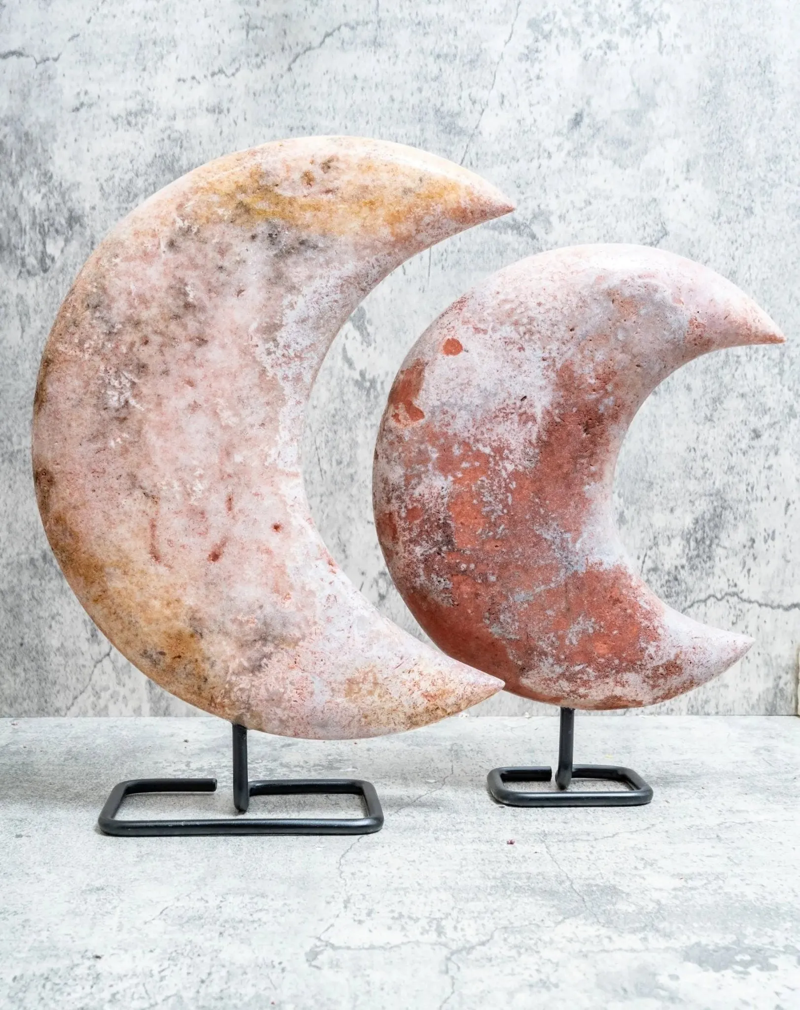Large Pink Amethyst Moon on Stand (8.77 lbs)