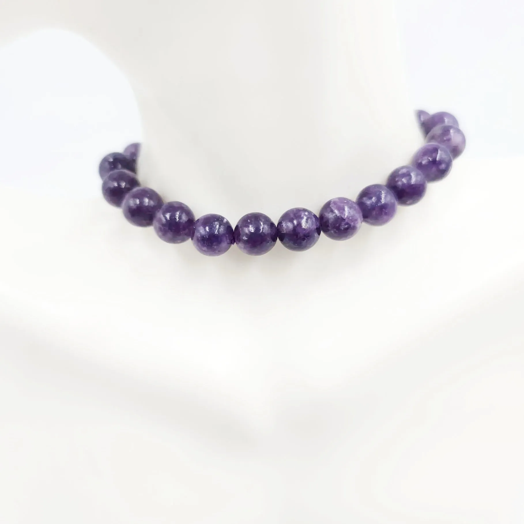 Lepidolite Bead Bracelet 8mm