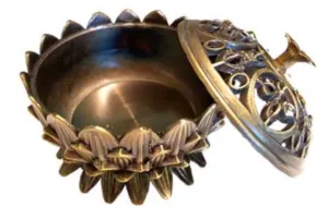 Lotus Incense Burner, Antique Bronze