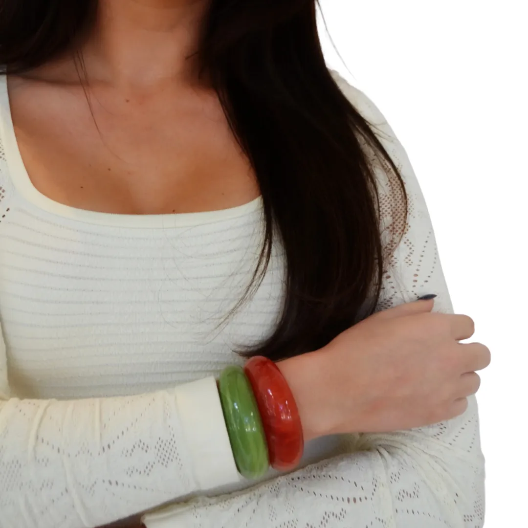 Lucy Lucite Cuff - Green
