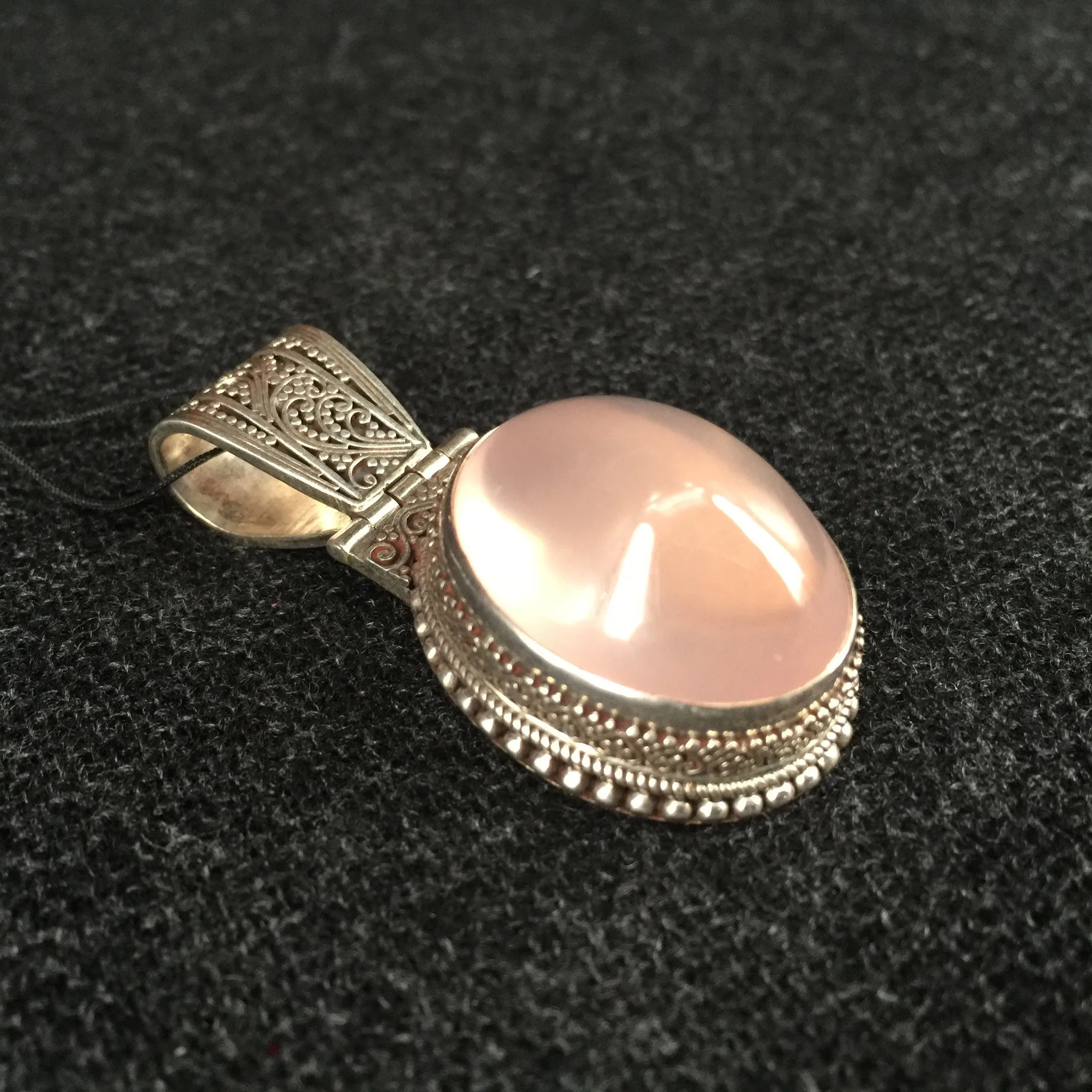 Luminous Pink Rose Crystal Pendant