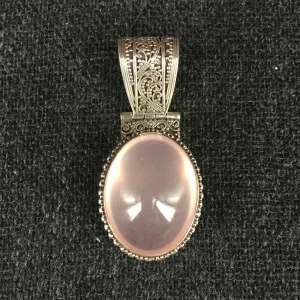 Luminous Pink Rose Crystal Pendant