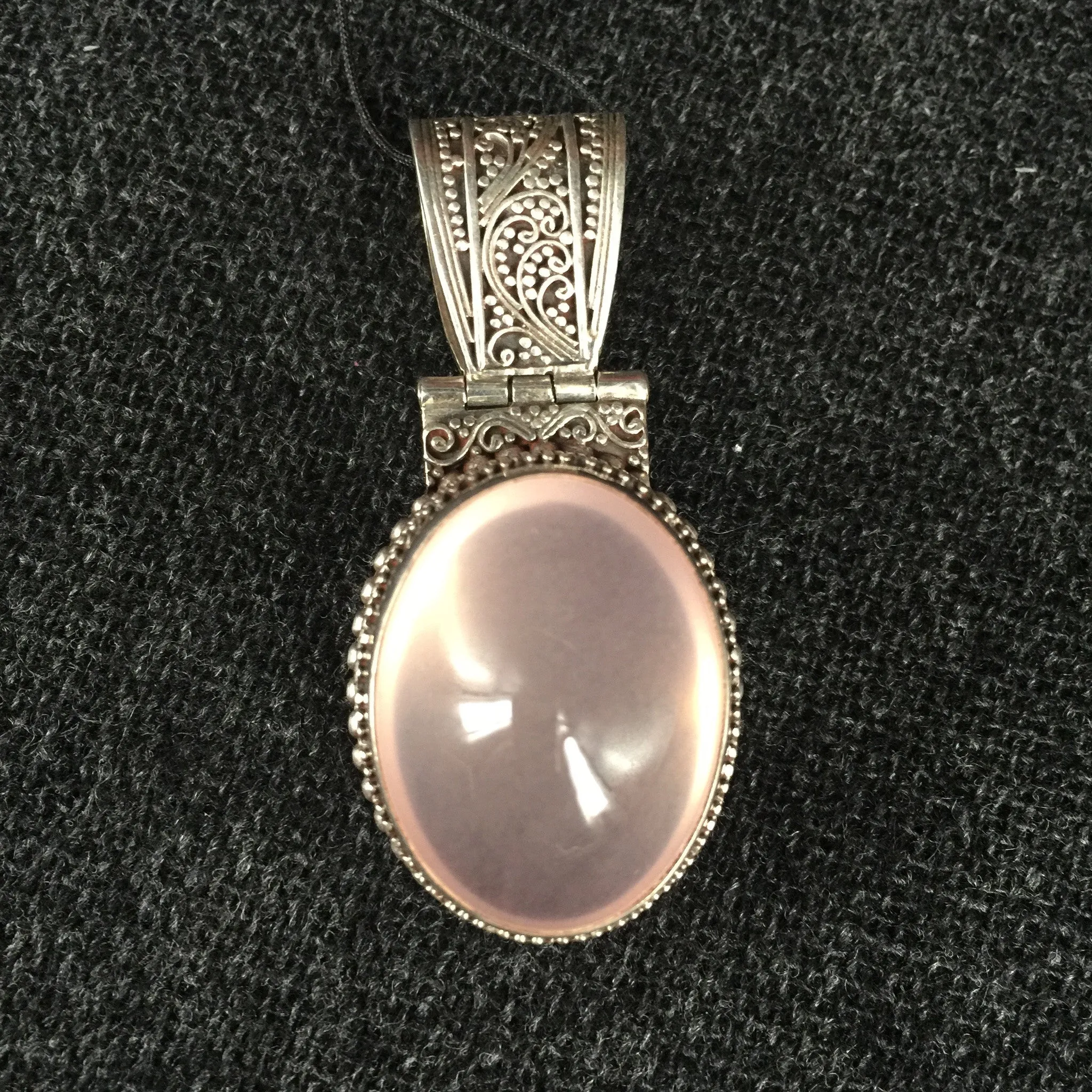 Luminous Pink Rose Crystal Pendant