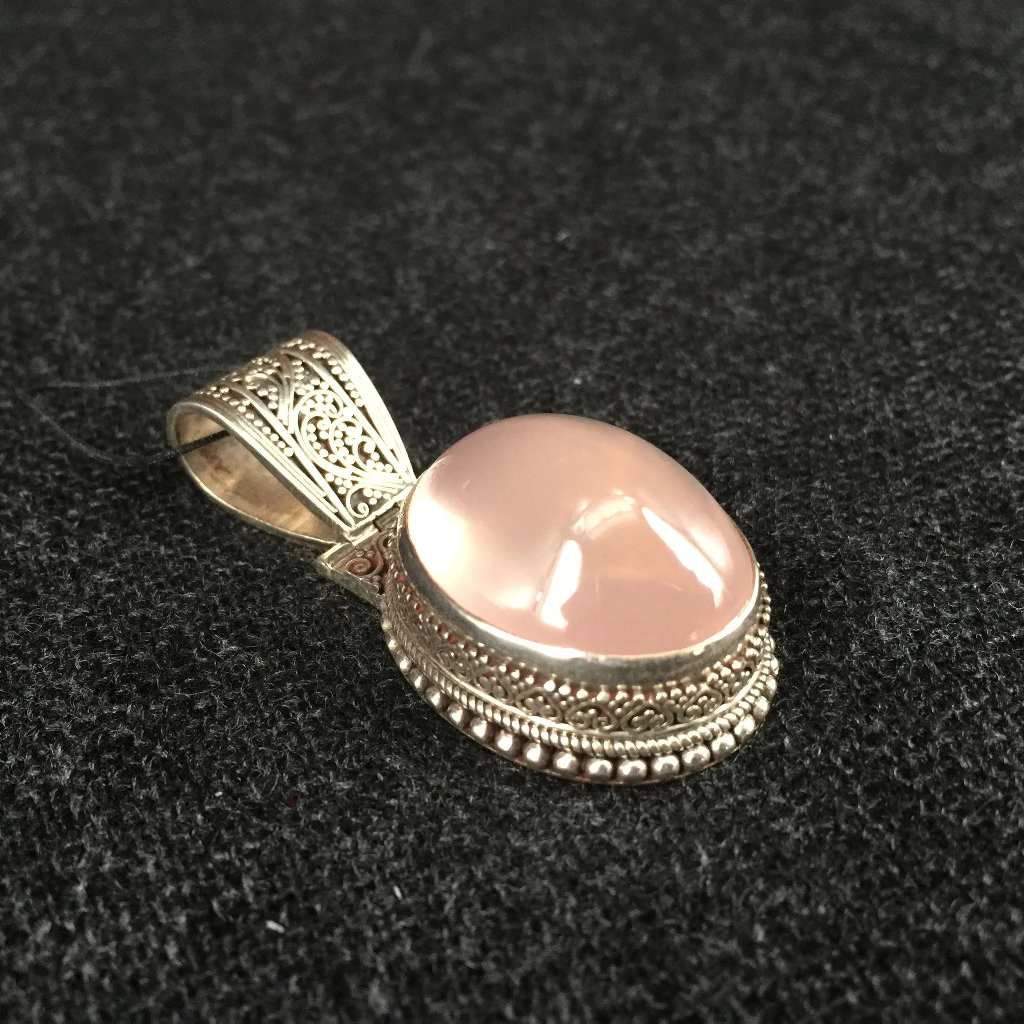 Luminous Pink Rose Crystal Pendant