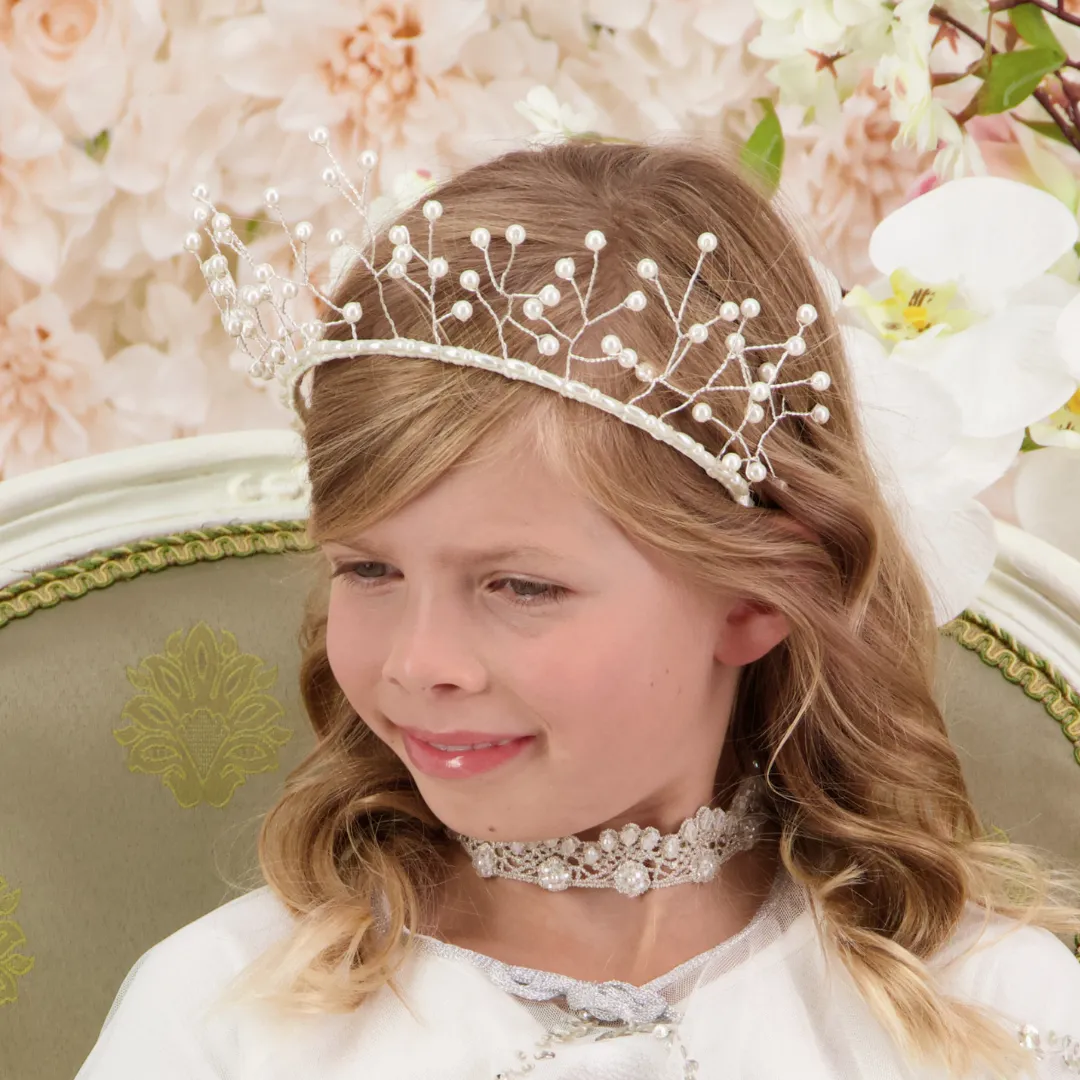 Luxury Evangeline Rose Gold & Pink Pearl Crown