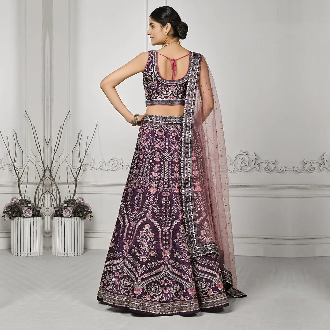 Majestic Majenta and Pink Lehenga Set