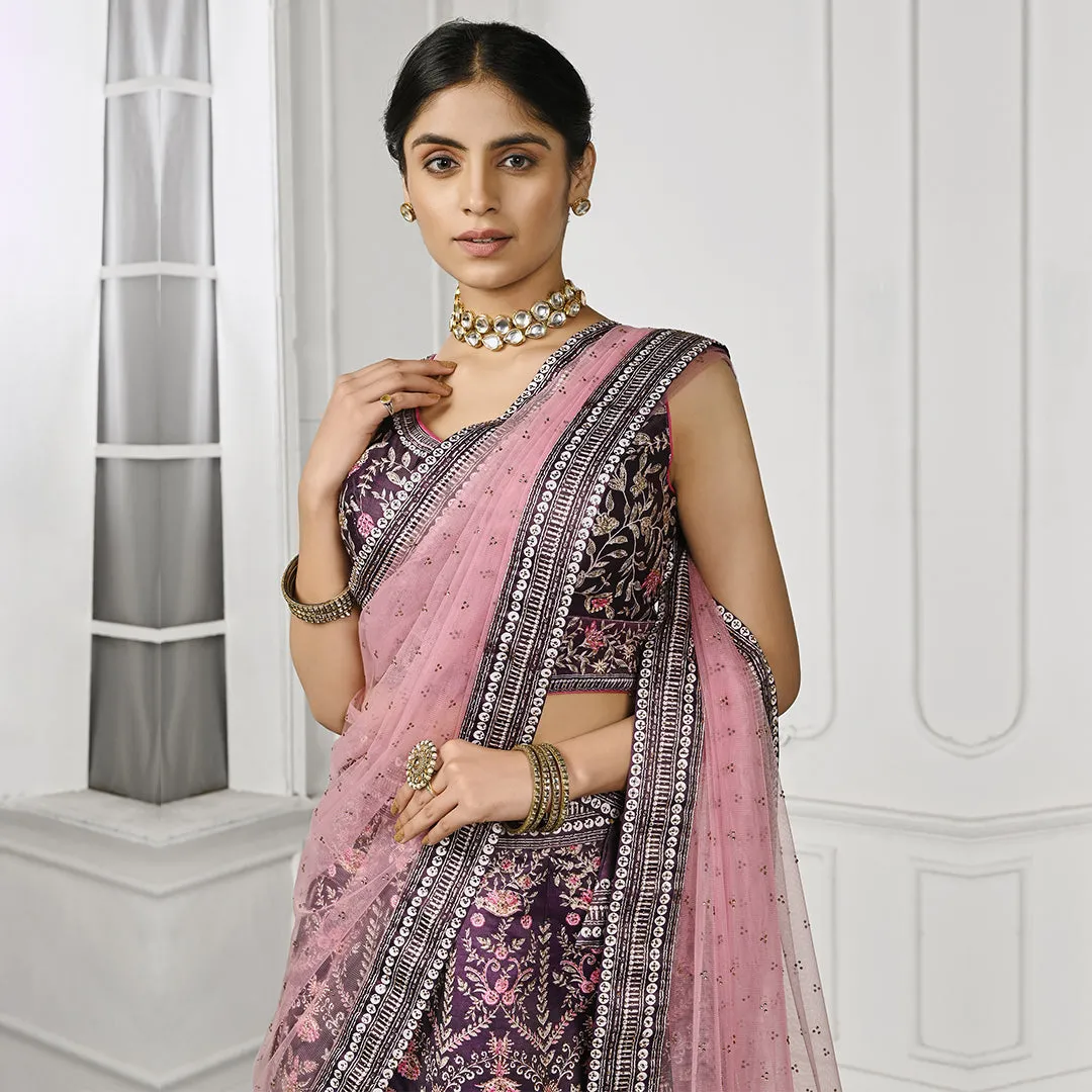 Majestic Majenta and Pink Lehenga Set