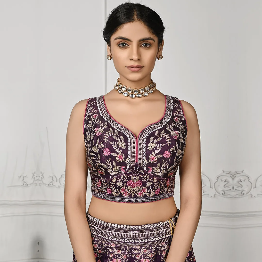 Majestic Majenta and Pink Lehenga Set