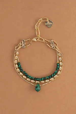 Malachite Gold Chain Bracelet
