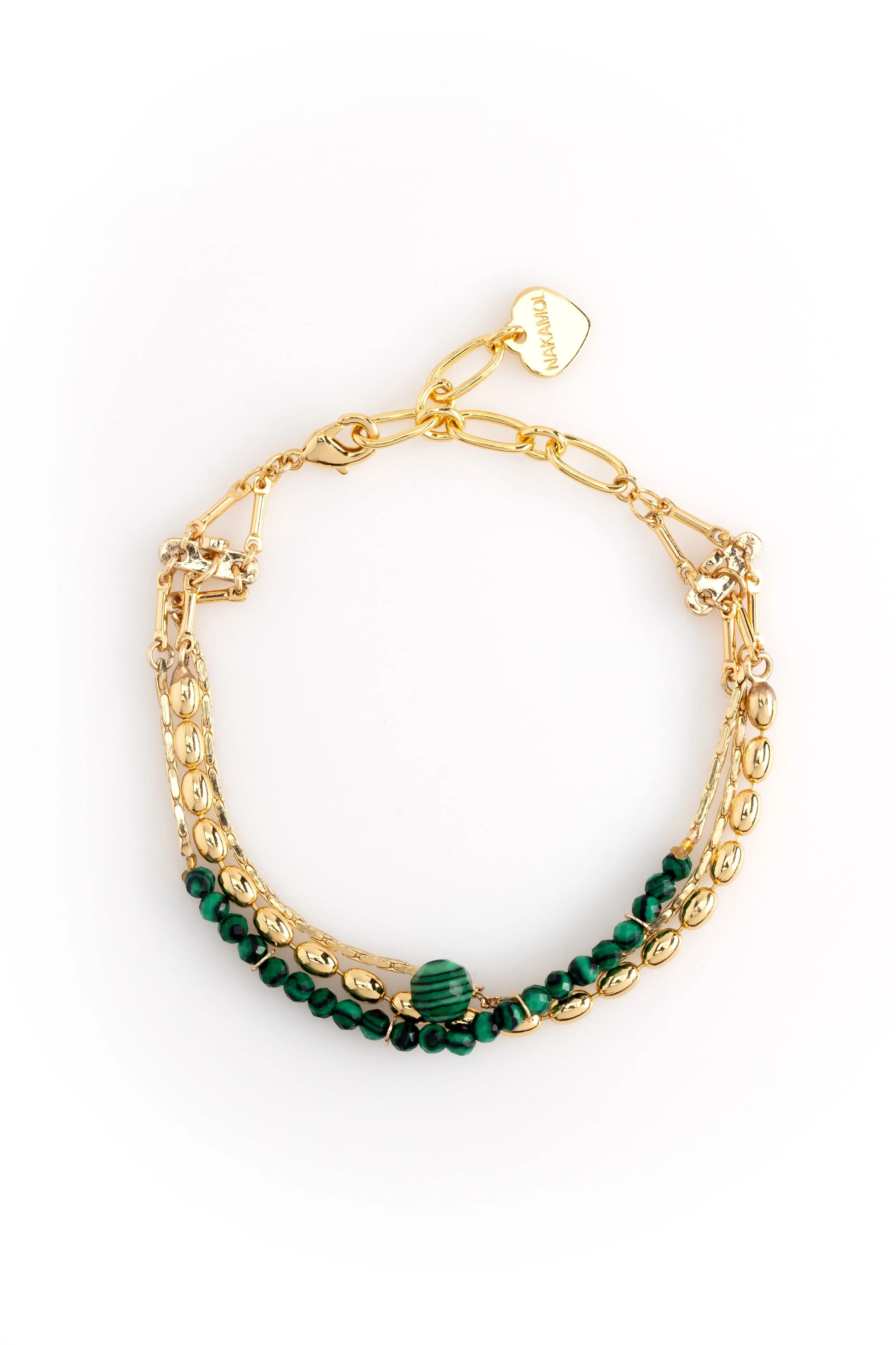 Malachite Gold Chain Bracelet