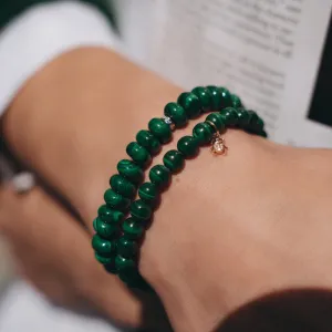 Malachite with 14K Gold Paved with Diamonds