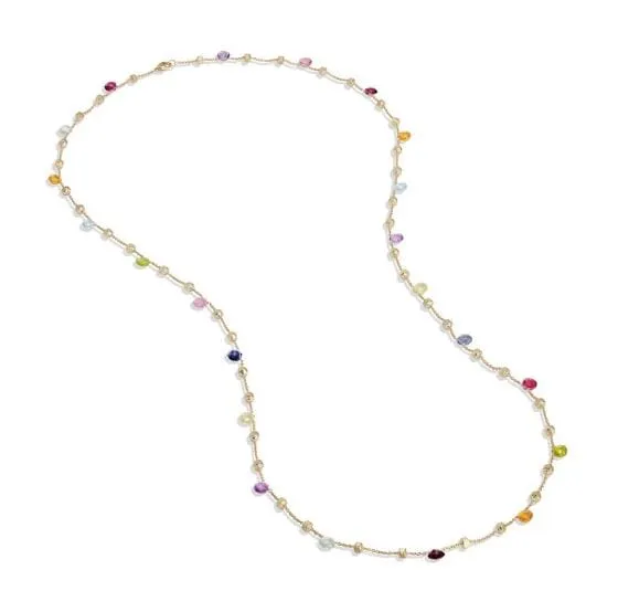 Marco Bicego 18K Yellow Gold Paradise 36 Inch Mixed Gem Necklace