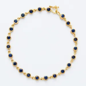 Meadow Rivière Blue Sapphire Bracelet in 20K Peach Gold