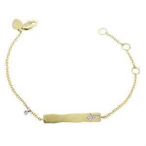 Meira T Children's Collection Yellow Gold and Diamond ID Bracelet