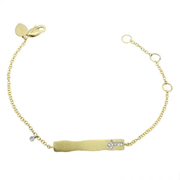 Meira T Children's Collection Yellow Gold and Diamond ID Bracelet