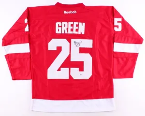 Mike Green Signed Redwings Jersey (Beckett COA) 29th Overall Pick 2004 NHL Draft