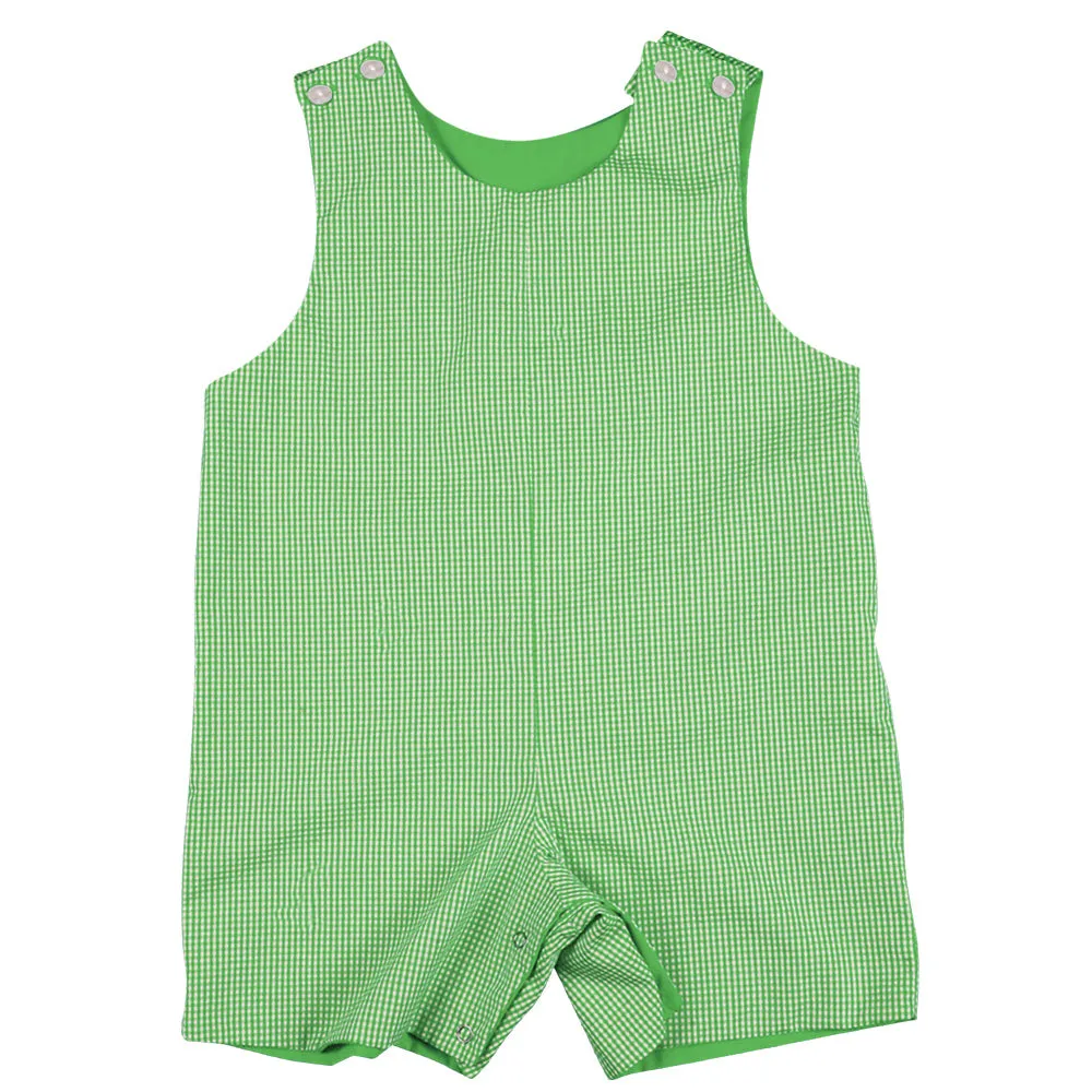 Mint Green Gingham Reversible Romper