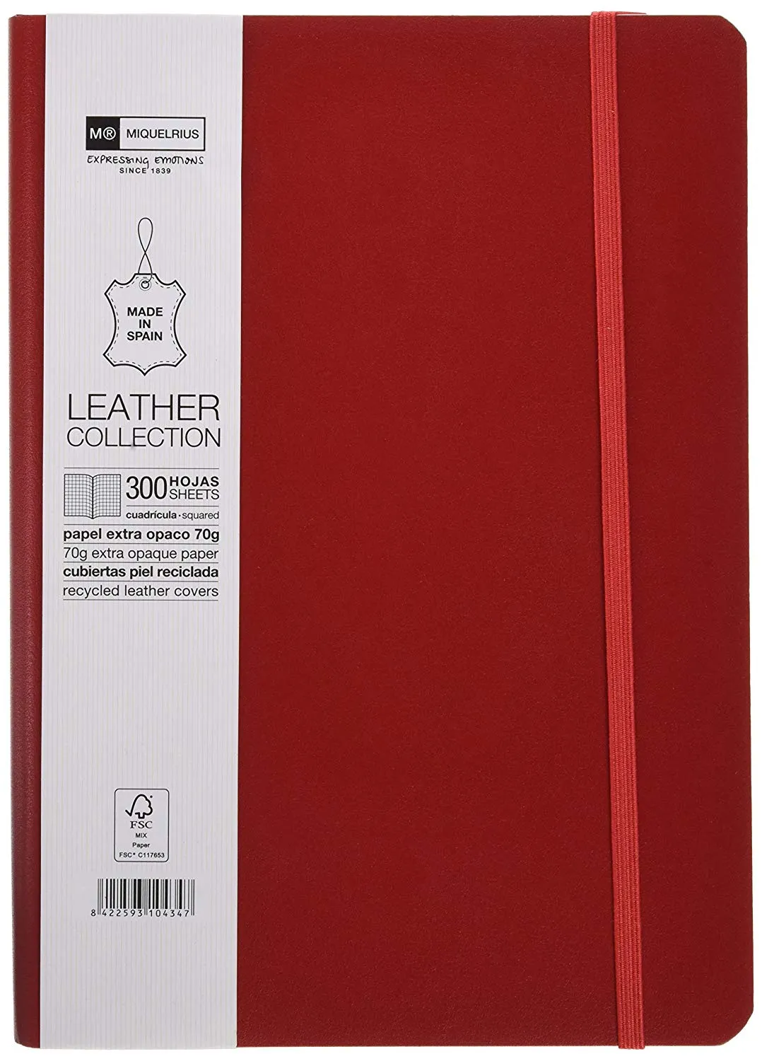 Miquelrius Flexible Handmade Leather Journal, 300 Lined Sheets/600 Pages, (6 x 8)