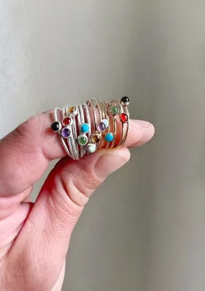 Moon Pi Jade Silver Ring