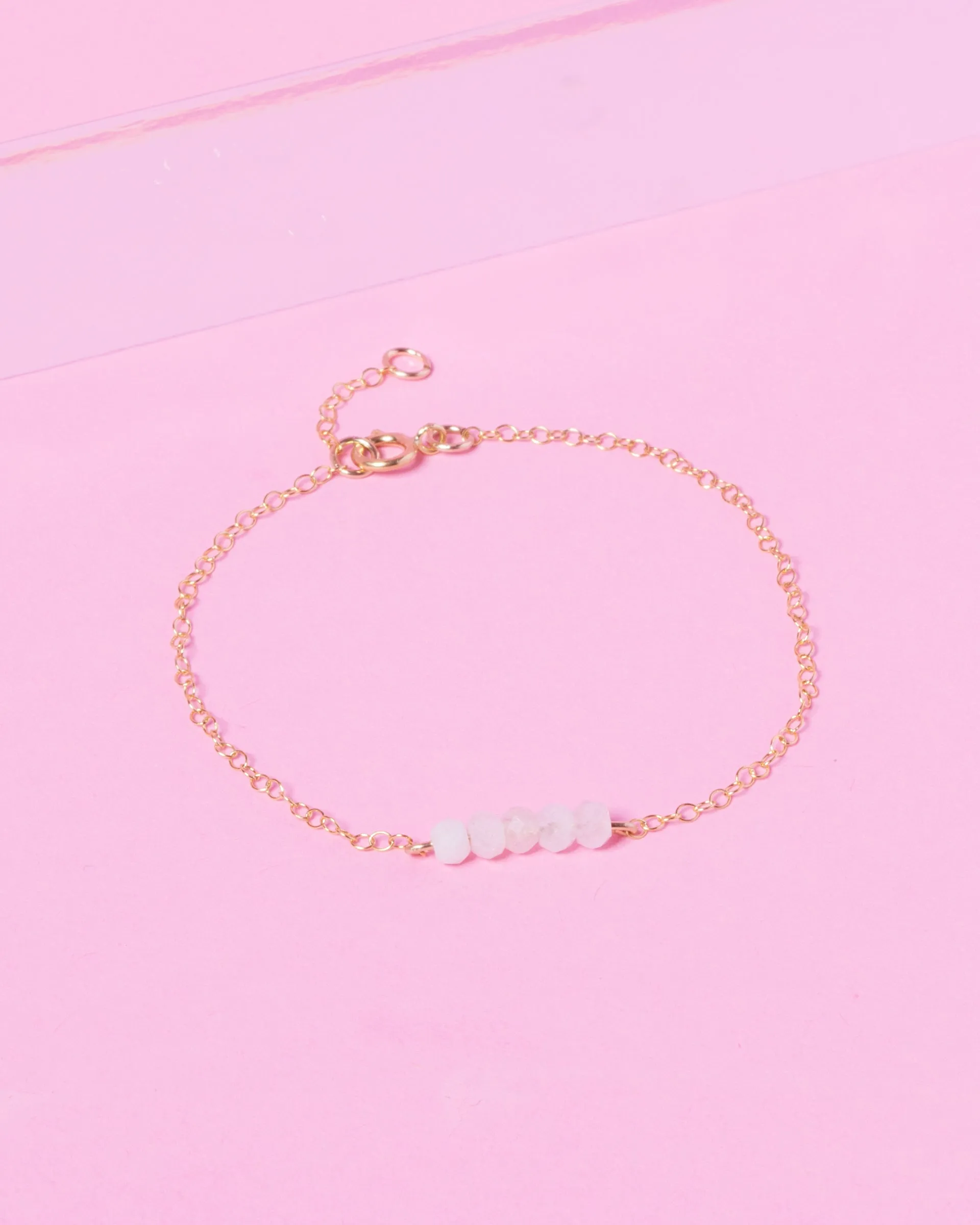 MORGANITE CLUSTER 14K GOLD FILLED BRACELET