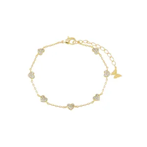 Multi CZ Bezel Heart Bracelet