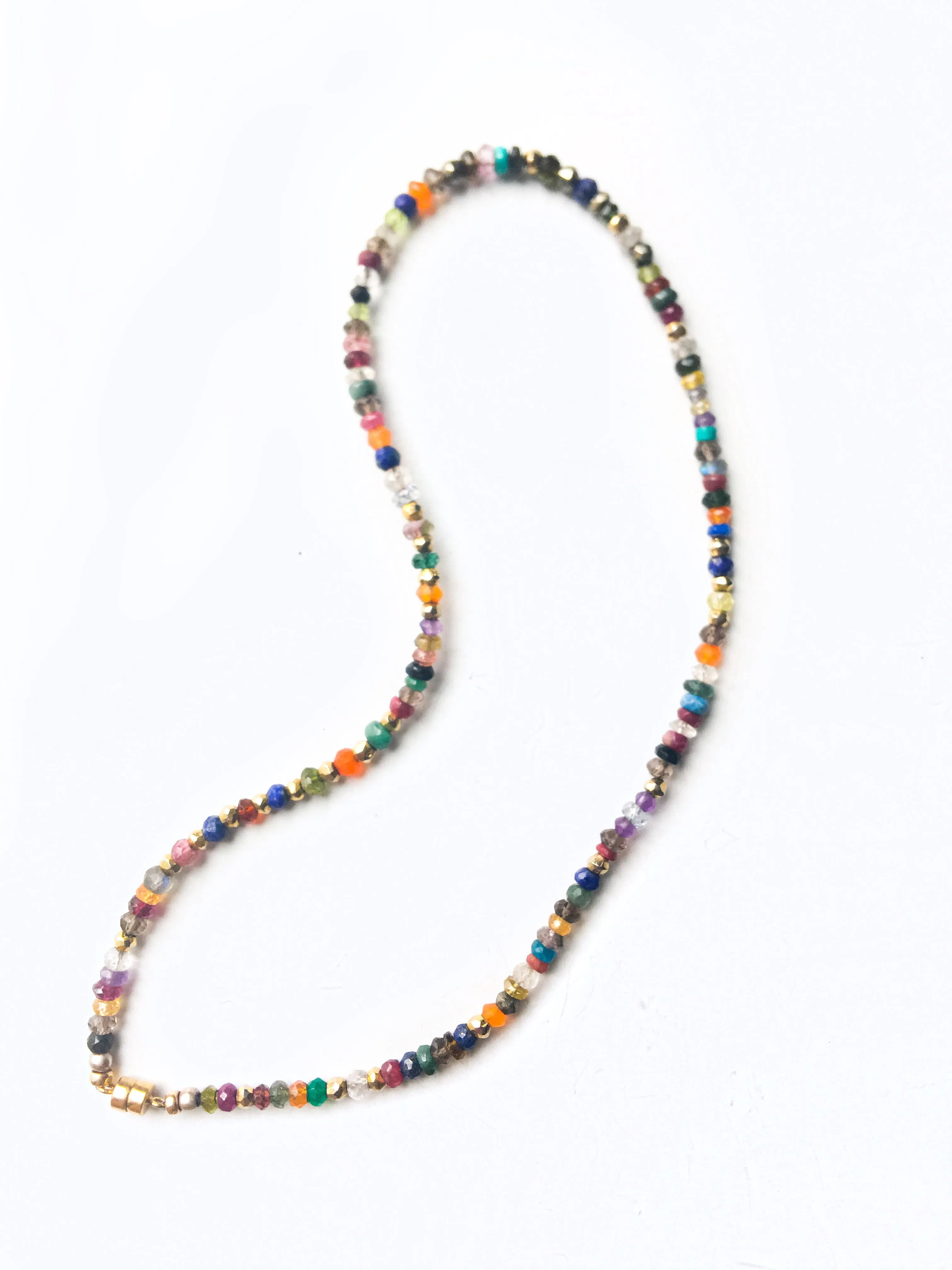 Multi Gemstone & Gold Wrap Bracelet