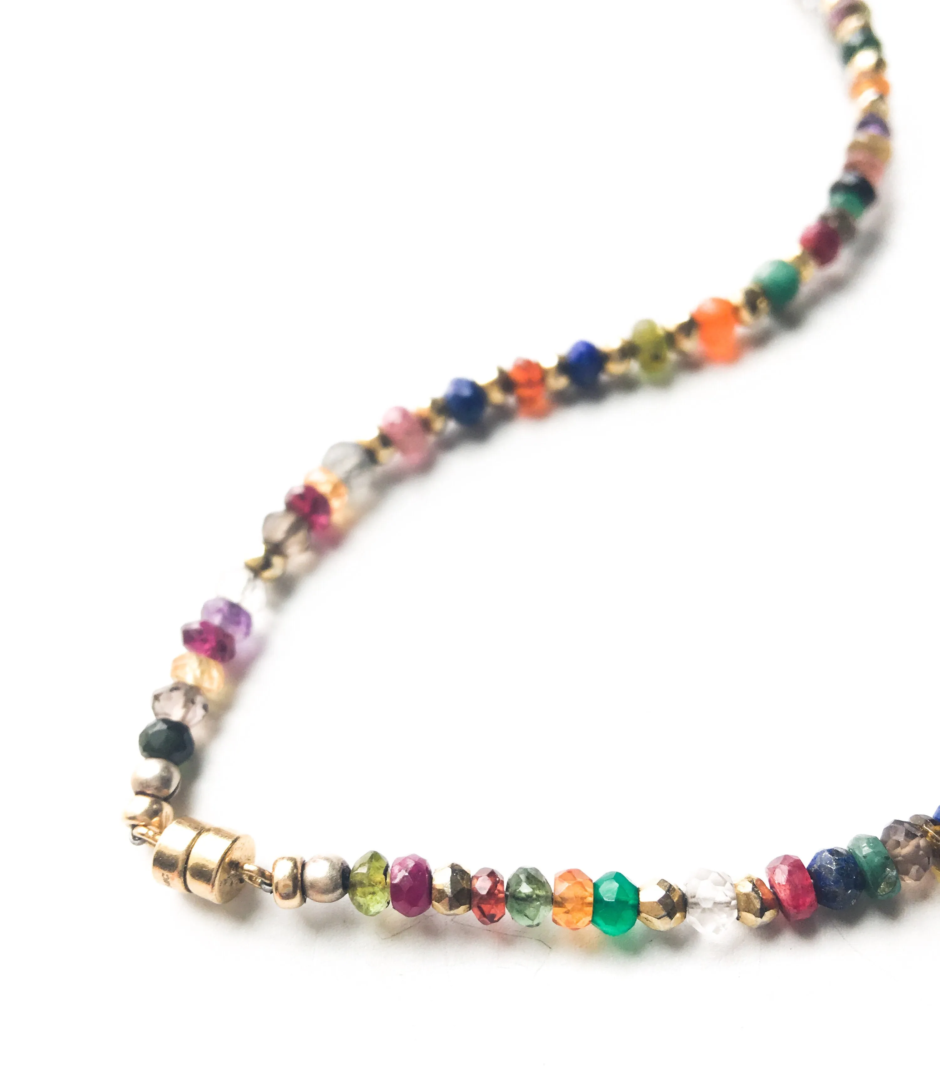 Multi Gemstone & Gold Wrap Bracelet