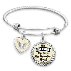 My Mom, My Hero, My Guardian Angel Charm Bracelet