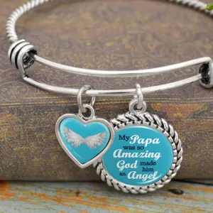 My Papa Was So Amazing, God Made Him An Angel Charm Bracelet