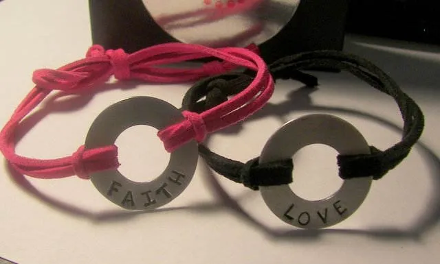 My word intention custom jewelry,  aluminium washer bracelet, custom personalized hand stamped jewelry handstamped jewelry