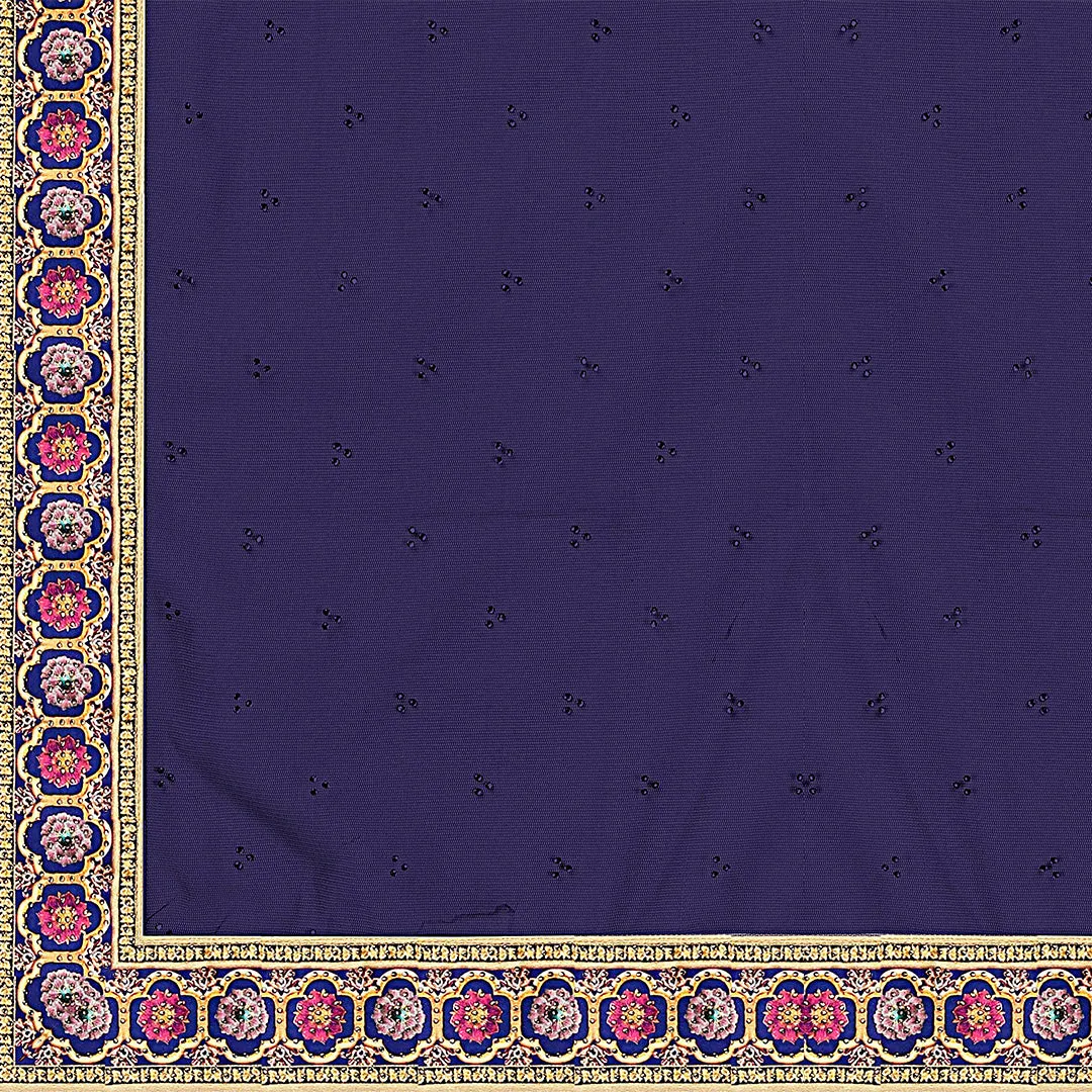 Navy Blue and Fuschia Pink Lehenga Set